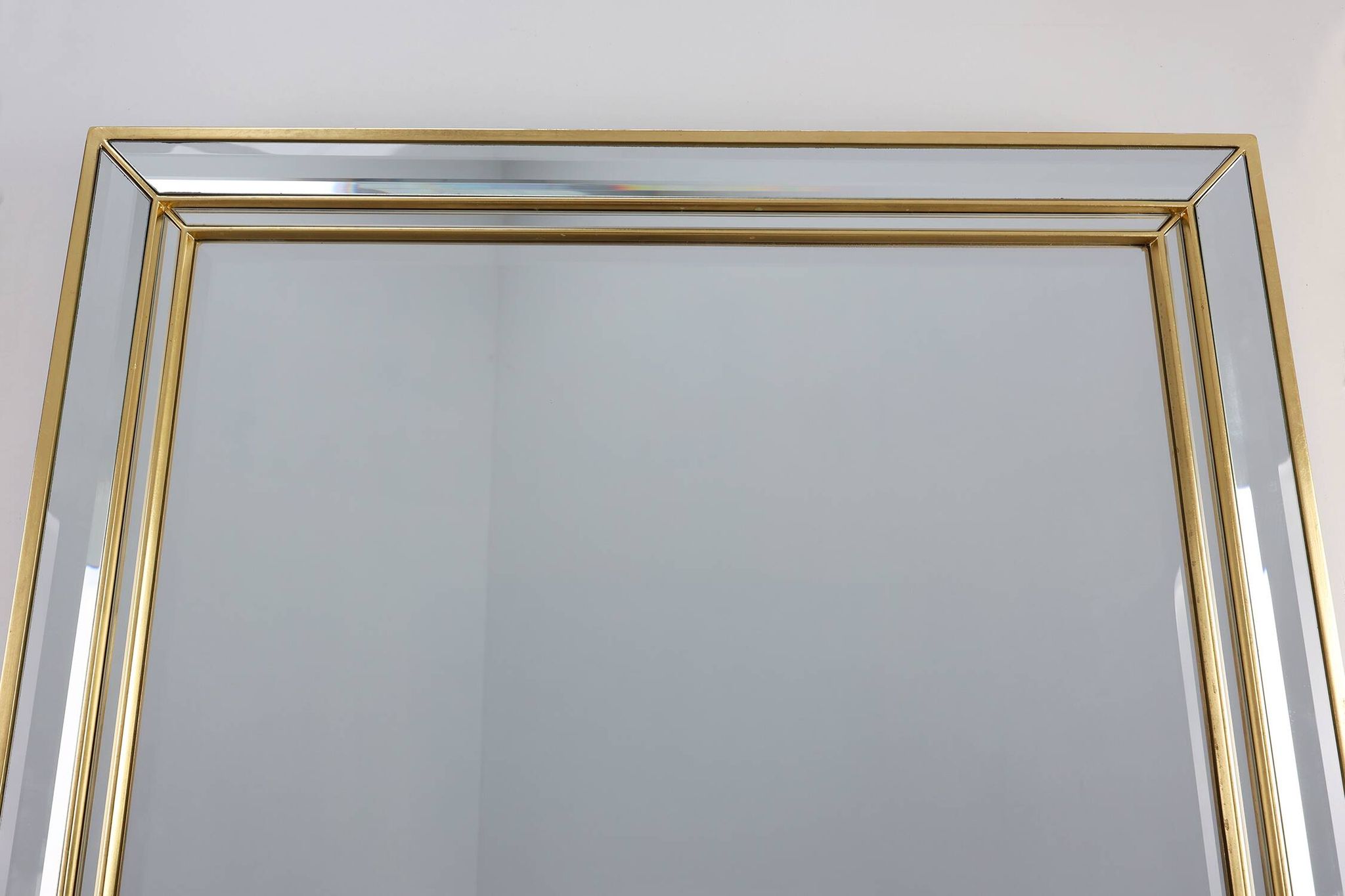 Hollywood Regency Metal Mirror by Deknudt, Belgium 20th Century