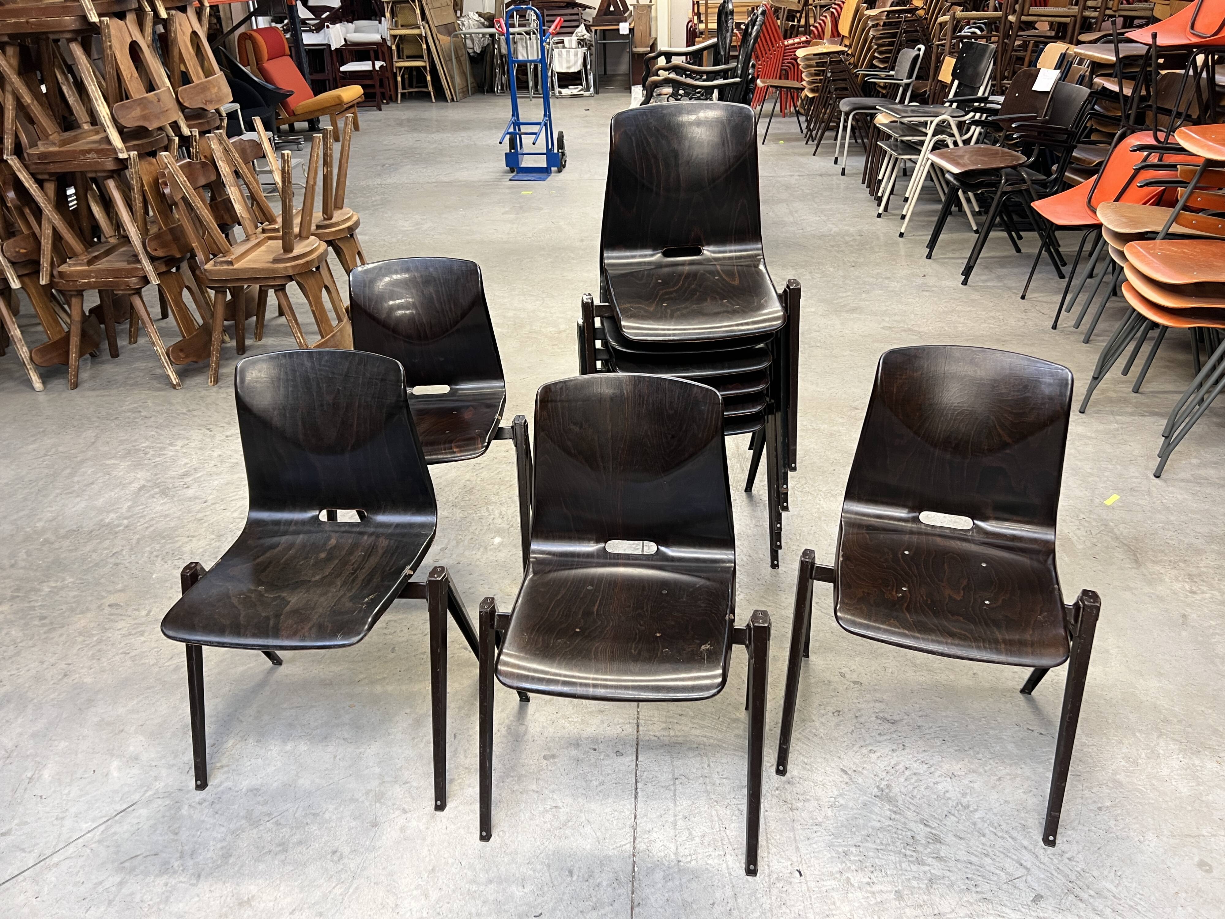 Set of 10 Galvanitas S22 Wenge chairs from the 70s Netherlands