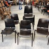 Set of 10 Galvanitas S22 Wenge chairs from the 70s Netherlands