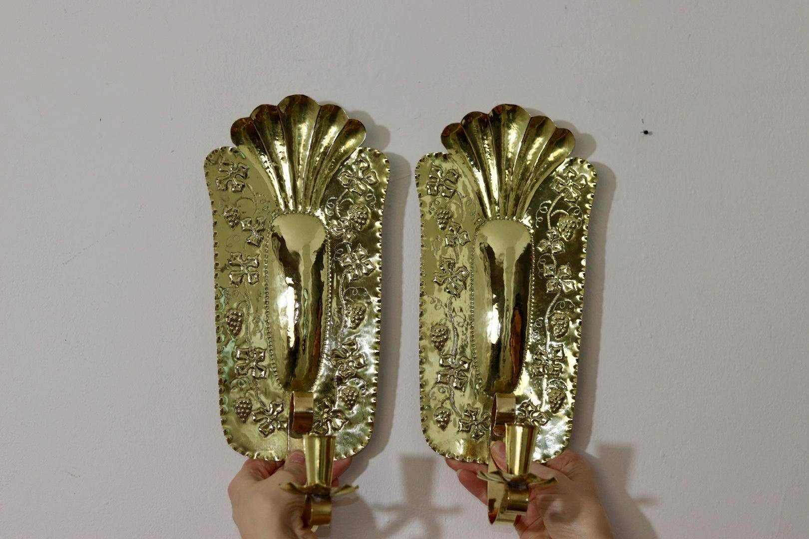 Mid Century Swedish Brass Sconces