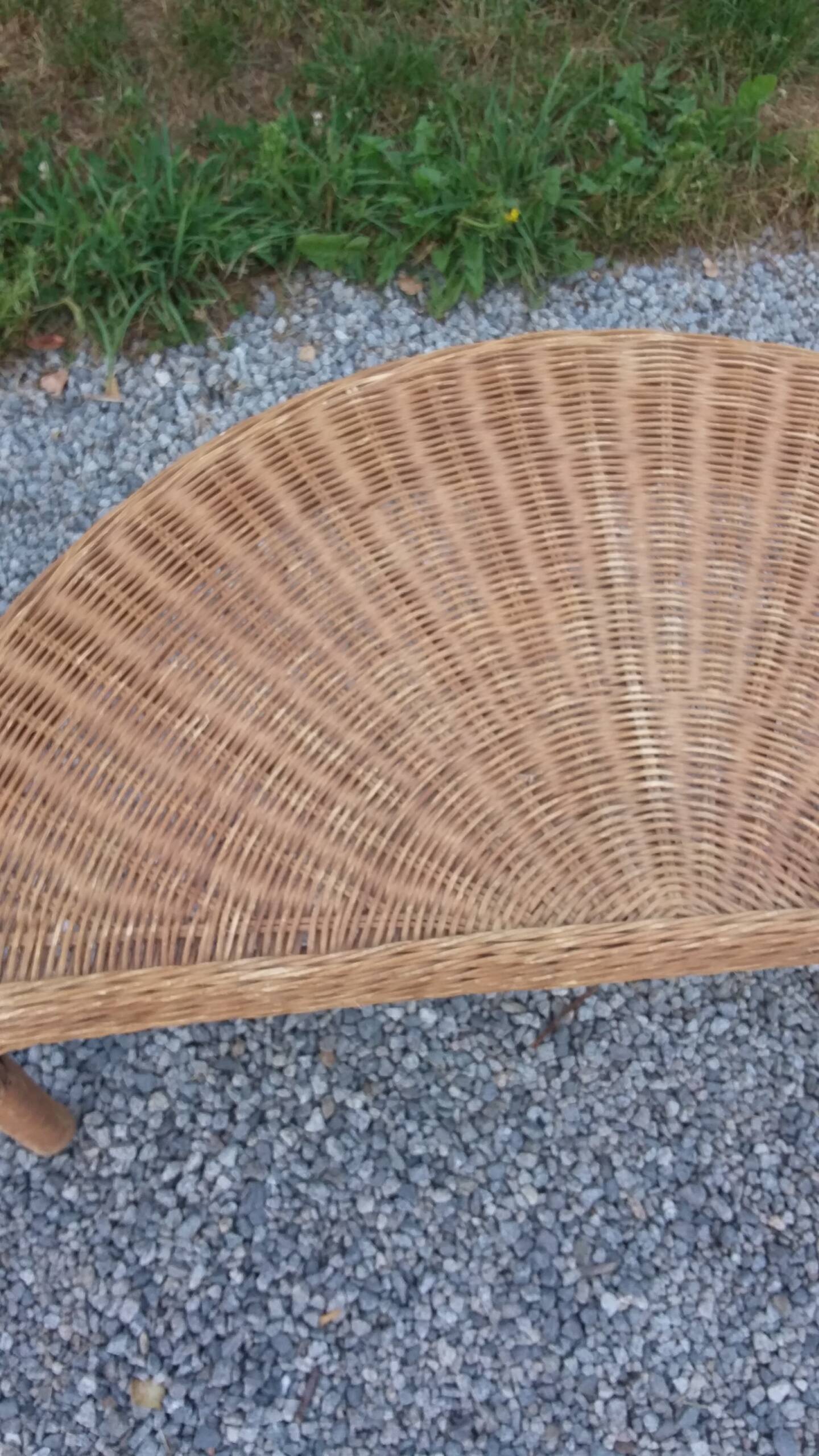 Rattan armchair and rattan coffee table from the 70s