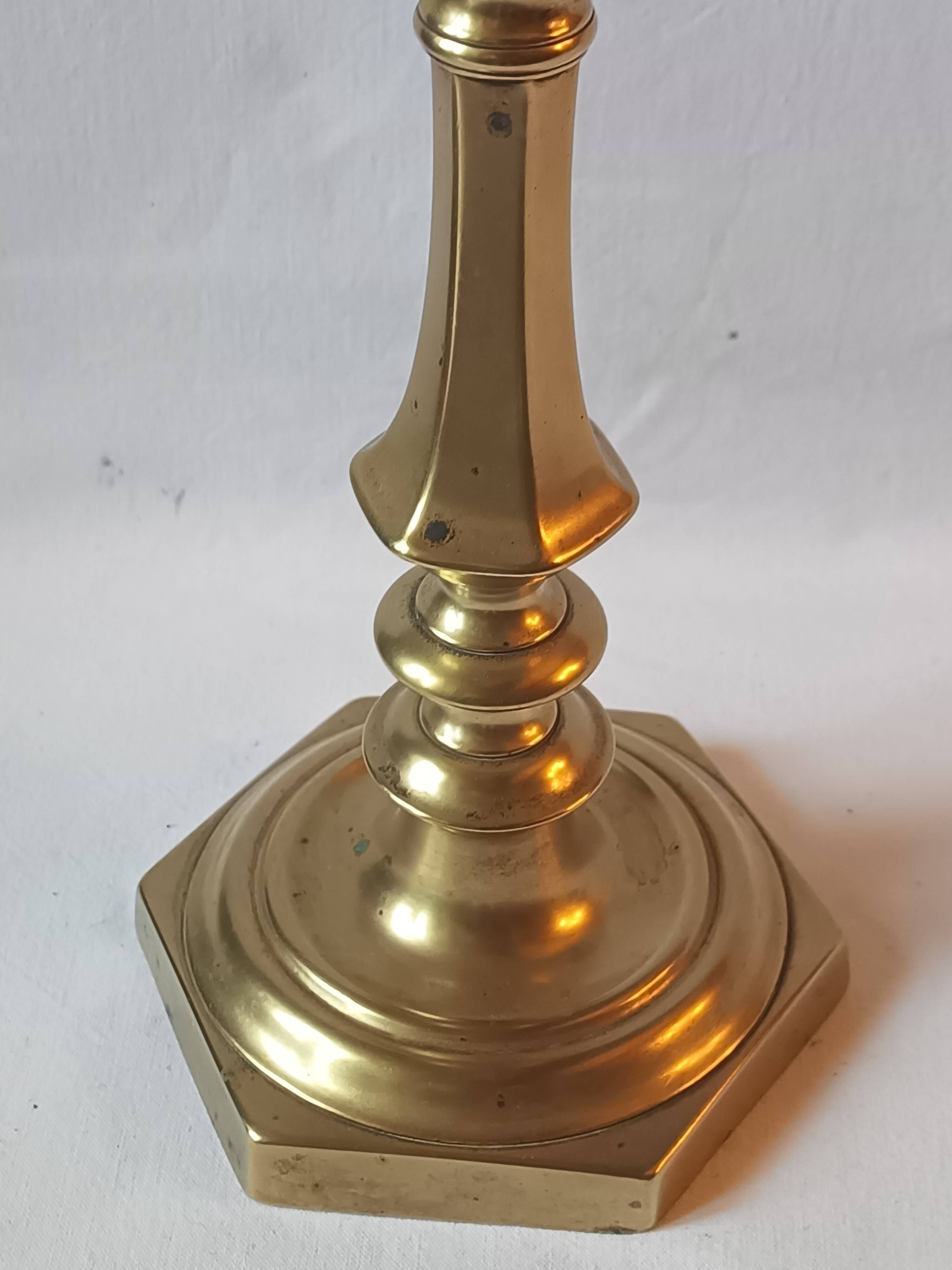 Antique bronze candlestick, 19th century, torch holder, candelabrum.