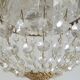 Antique crystal ceiling chandelier, Empire style, patinated gilt metal – pendant light