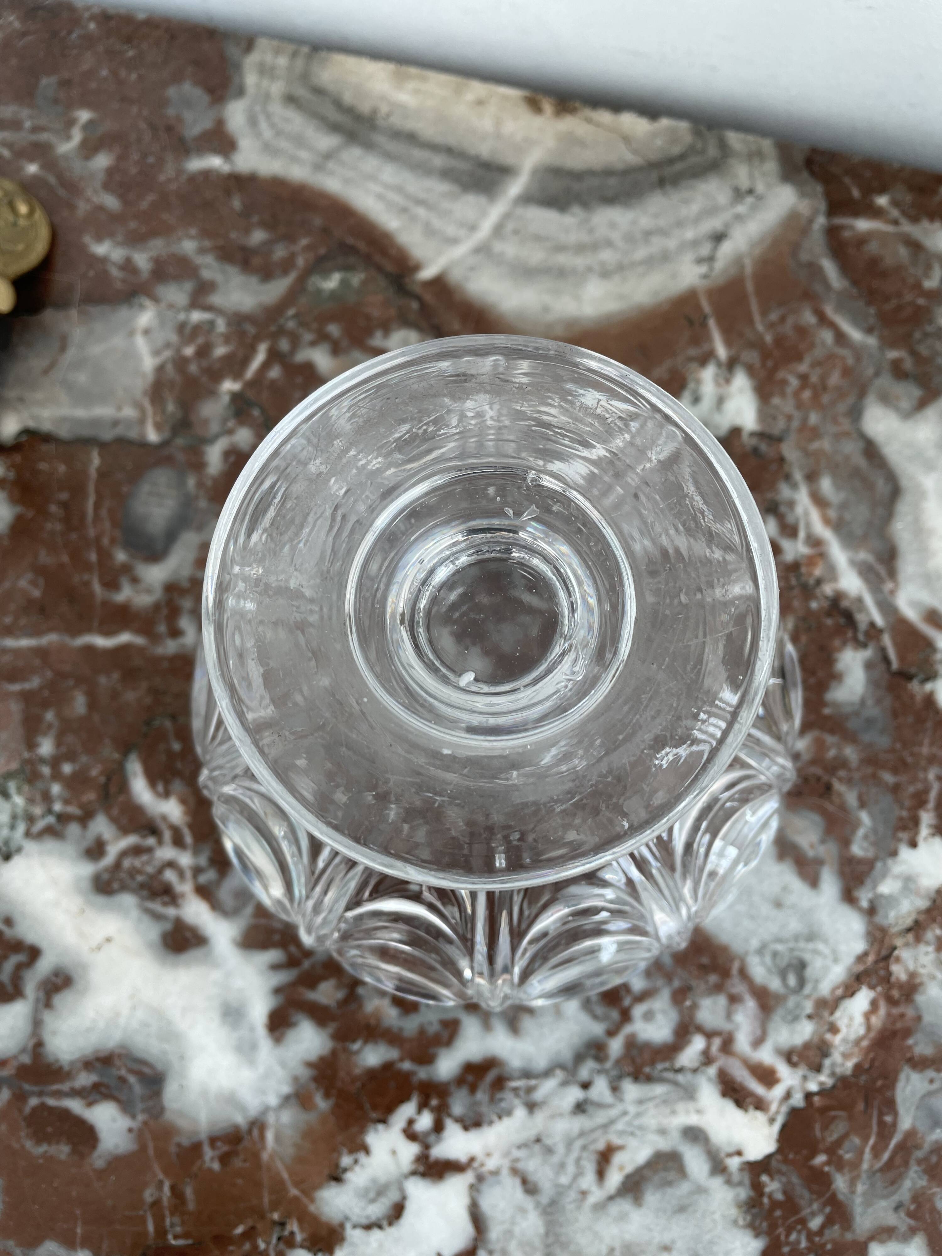 Moulded and cut crystal drageoir from Creusot Baccarat early 19th century