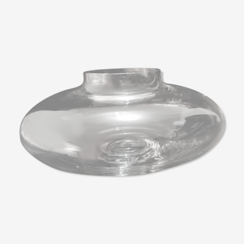 Flat vase "ufo" in thick glass