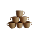 Set 6 coffee cups in sarreguemines sandstone france vintage