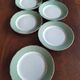 6 flat plates Villeroy & Boch Mettlach celadon green and vintage gold 1960s