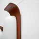 Pair of teak and opaline wall lamps by Goffredo Reggiani