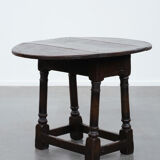 Tabouret anglais ancien à abattants, en chêne, datant du XVIIIe siècle