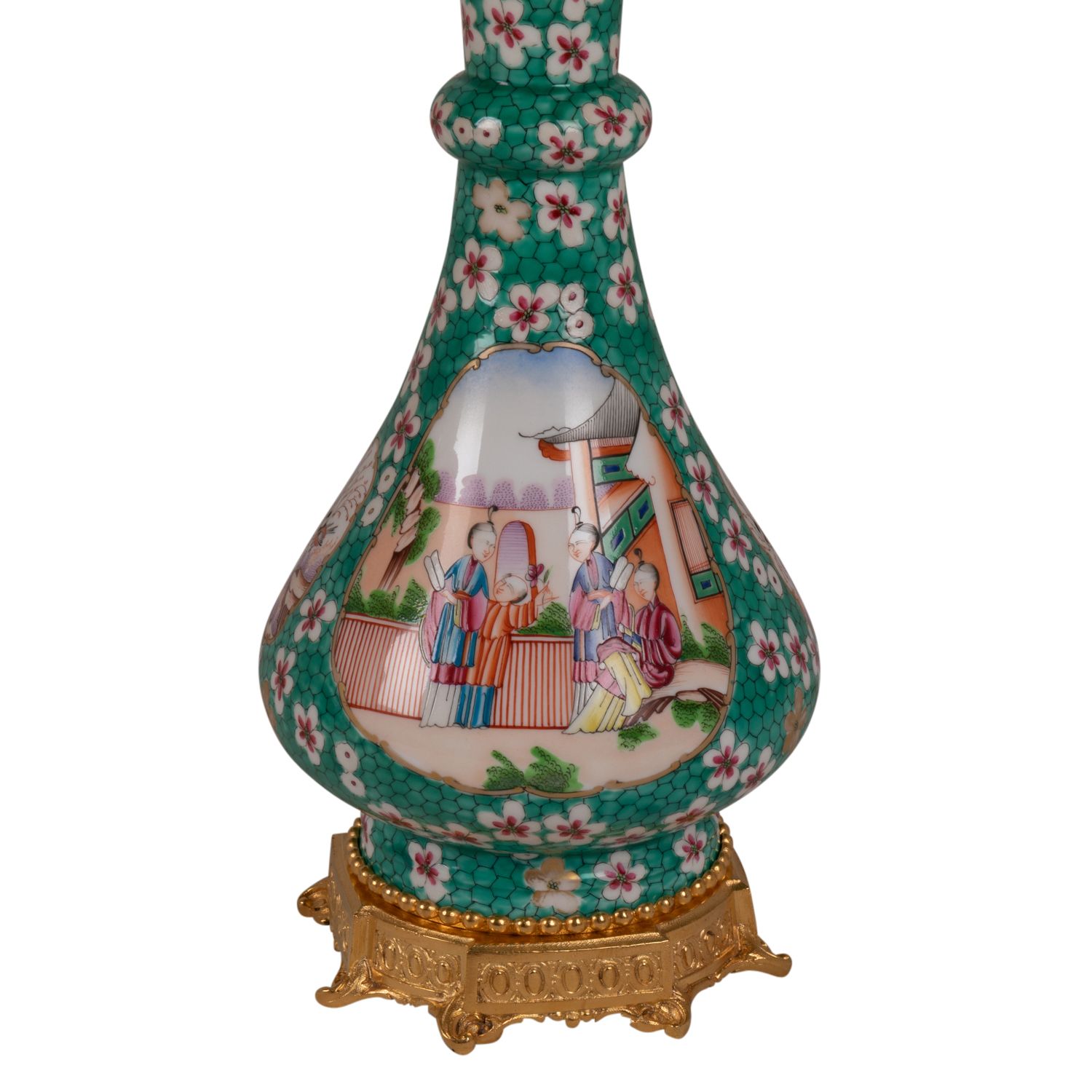 Pair of lamps in Canton porcelain and bronze, circa 1880
