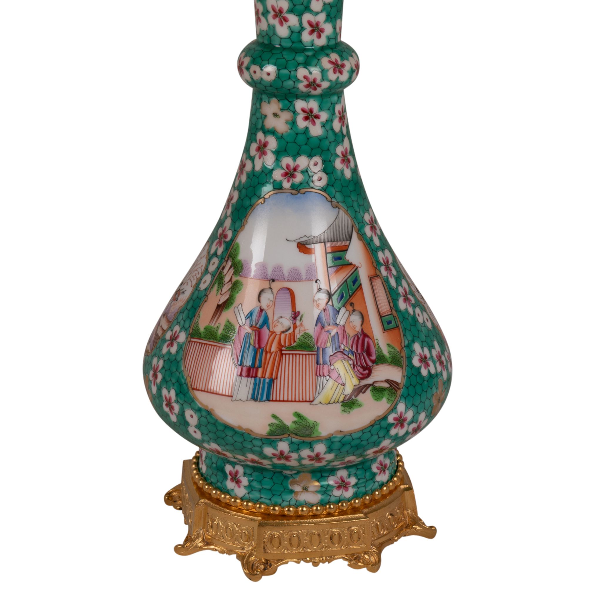 Pair of lamps in Canton porcelain and bronze, circa 1880