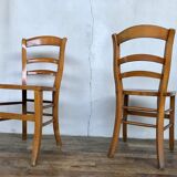 Pair of wooden chair bistro bistro vintage retro bohemian beech light