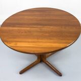 Danish Round Teak Dining Table with Extension from S Møbelfabrik, 1970s