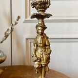 Late 19th century spelter candle holder