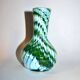 Murano? Modernist green filigree blown glass vase 1960