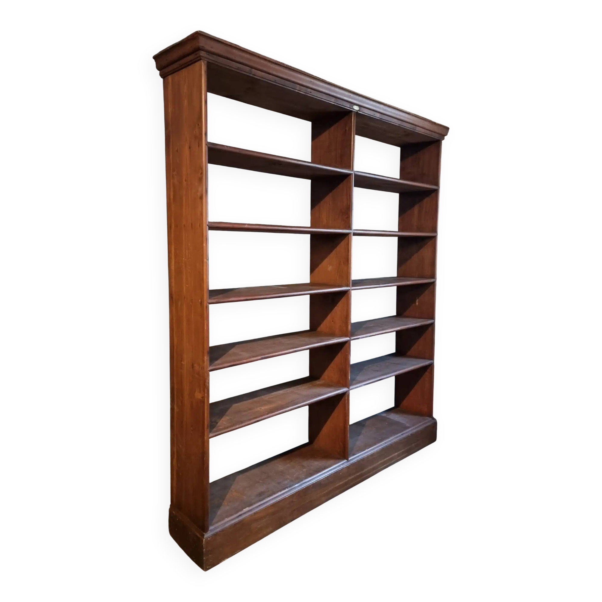 Large open shop shelf from an old French store by Chalmette, 1930s.