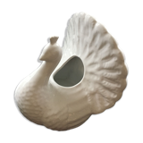 White peacock vase