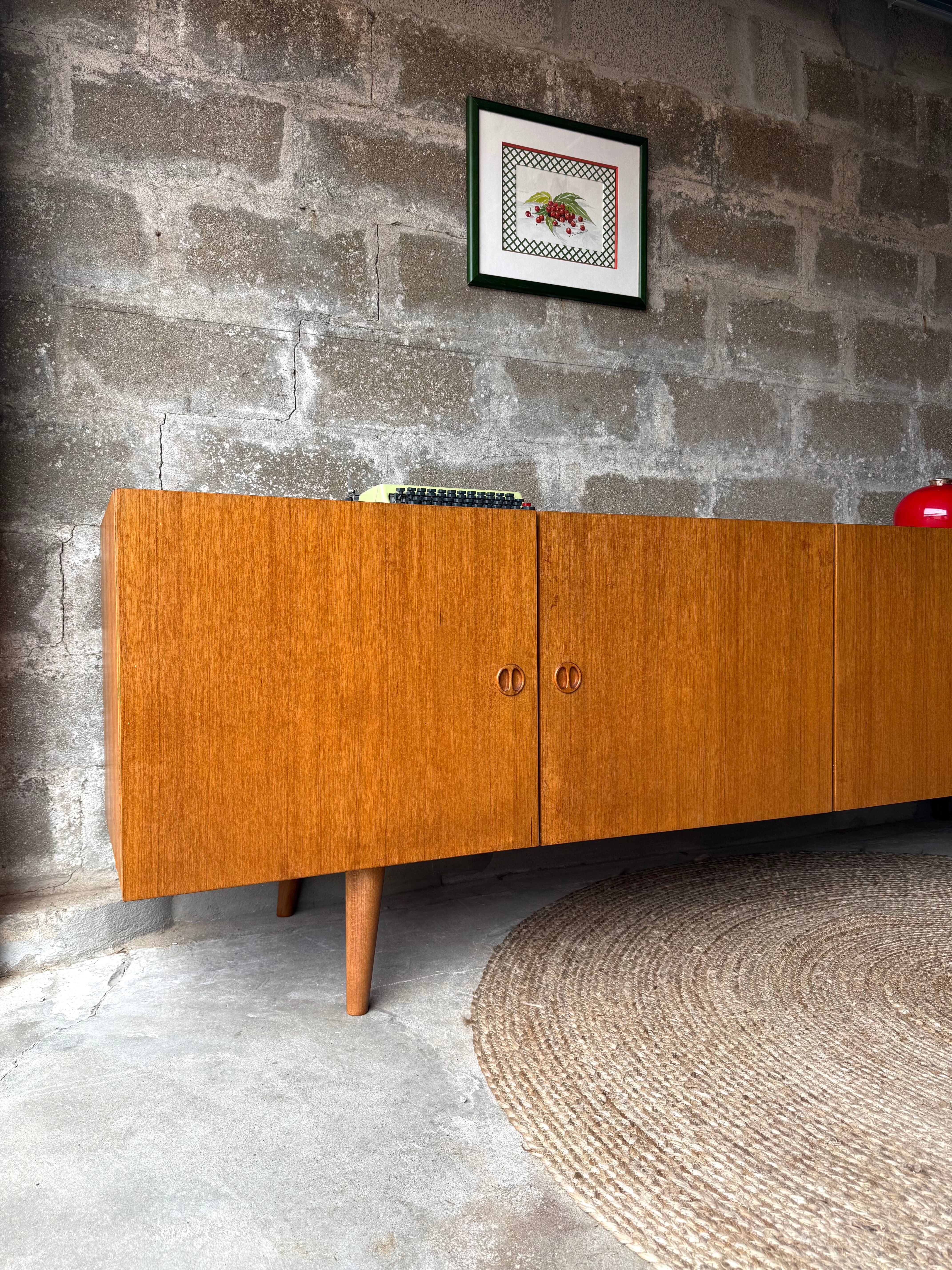 Vintage Scandinavian teak sideboard, 1970.