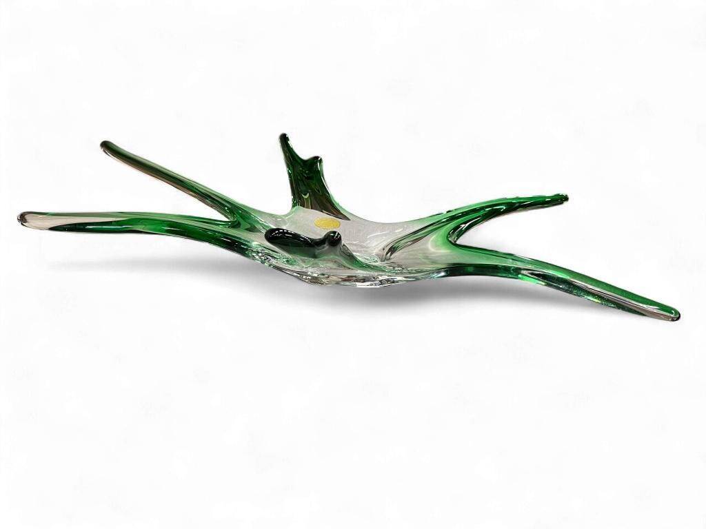Décoration vintage en verre vert / coupe Braine Le Comte
