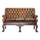 Chesterfield leather canapé in Georgian style with lion paw carved feet.