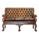 Chesterfield leather canapé in Georgian style with lion paw carved feet.