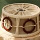 Lampshade, pendant light, 70s in wool and linen
