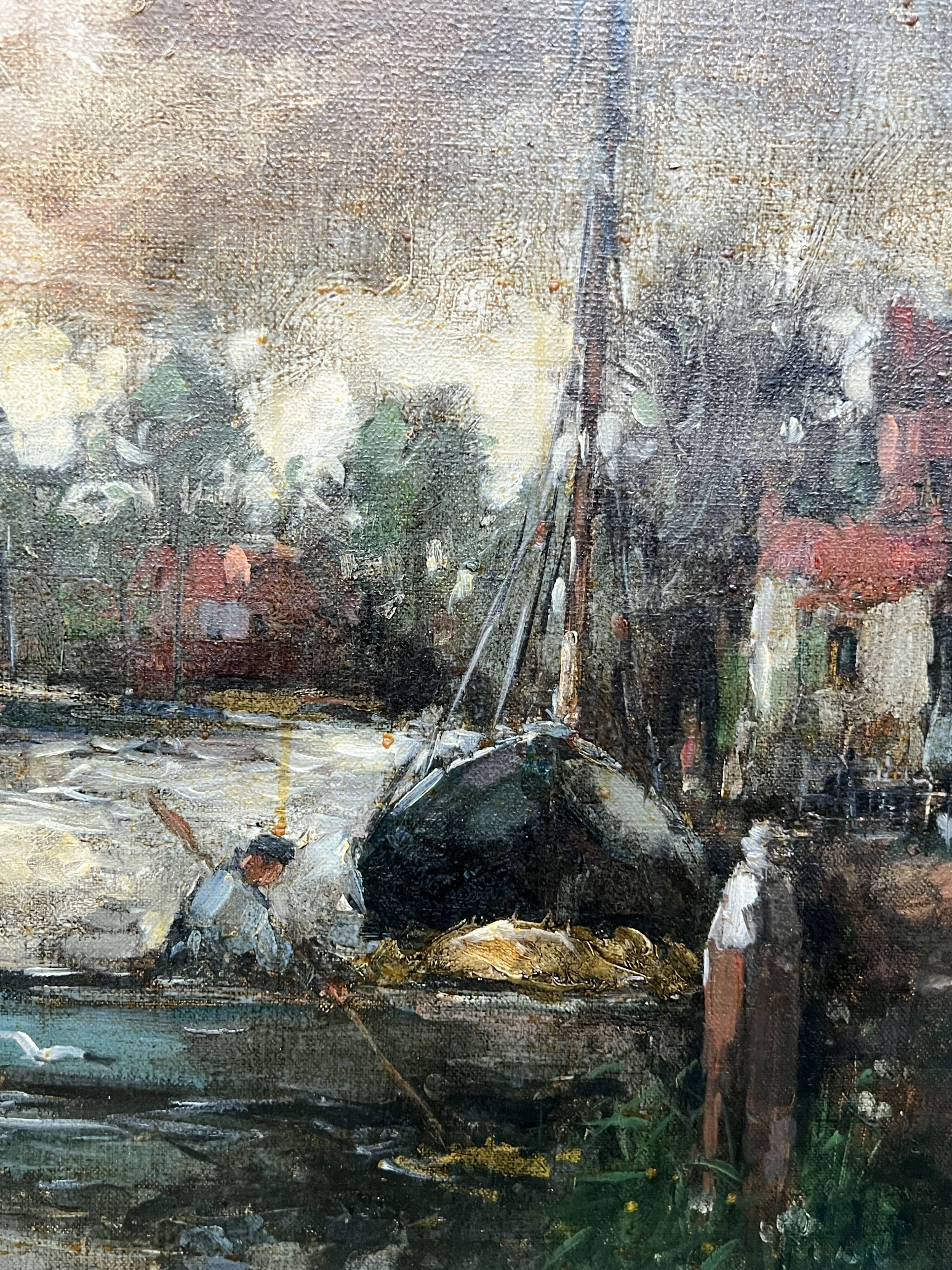 Theo van de Poel. "Evening Landscape" in the style of Impressionism.