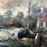 Theo van de Poel. "Evening Landscape" in the style of Impressionism.