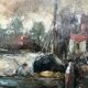 Theo van de Poel. "Evening Landscape" in the style of Impressionism.