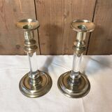 Pair of vintage brass candle holders