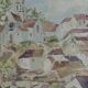 Oil on canvas signed  STourret village de beaulieu