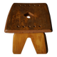Modern Danish Wabi Sabi Stool in Solid Elm, Scandinavia, 1960s