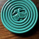 Art Deco trivet in green glazed earthenware - Saint Clément