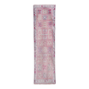 Vintage Turkish rug from Oushak, hand-woven 87x297 cm