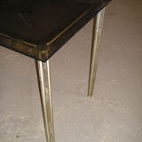 Smoked glass and gold aluminum table from the 70s/80s