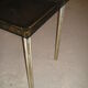 Smoked glass and gold aluminum table from the 70s/80s