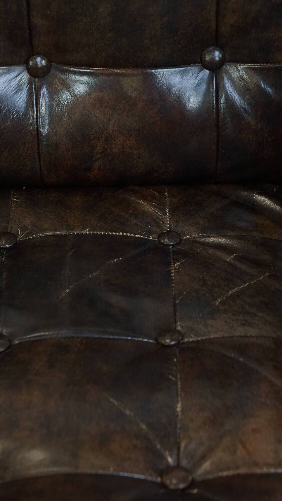 Vintage 1970s Design Armchair Made of Wood, Leather, and Webbing