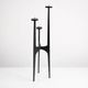 Large brutalist tripod chandelier in hammered wrought iron – Europe, circa 196