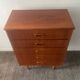 Danish teak chiffonier chest of drawers with 5 drawers