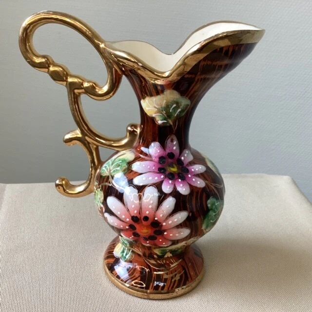 Vase Flower Motif Hubert Bequet Art Ceramics Belgian Faience