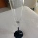 set of 6 vintage champagne flutes with black stems – 1970s