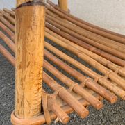 Vintage rattan and bamboo bedside table