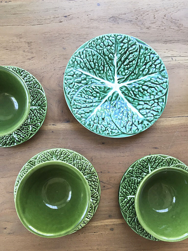 "Cabbage" Bowl and plate set