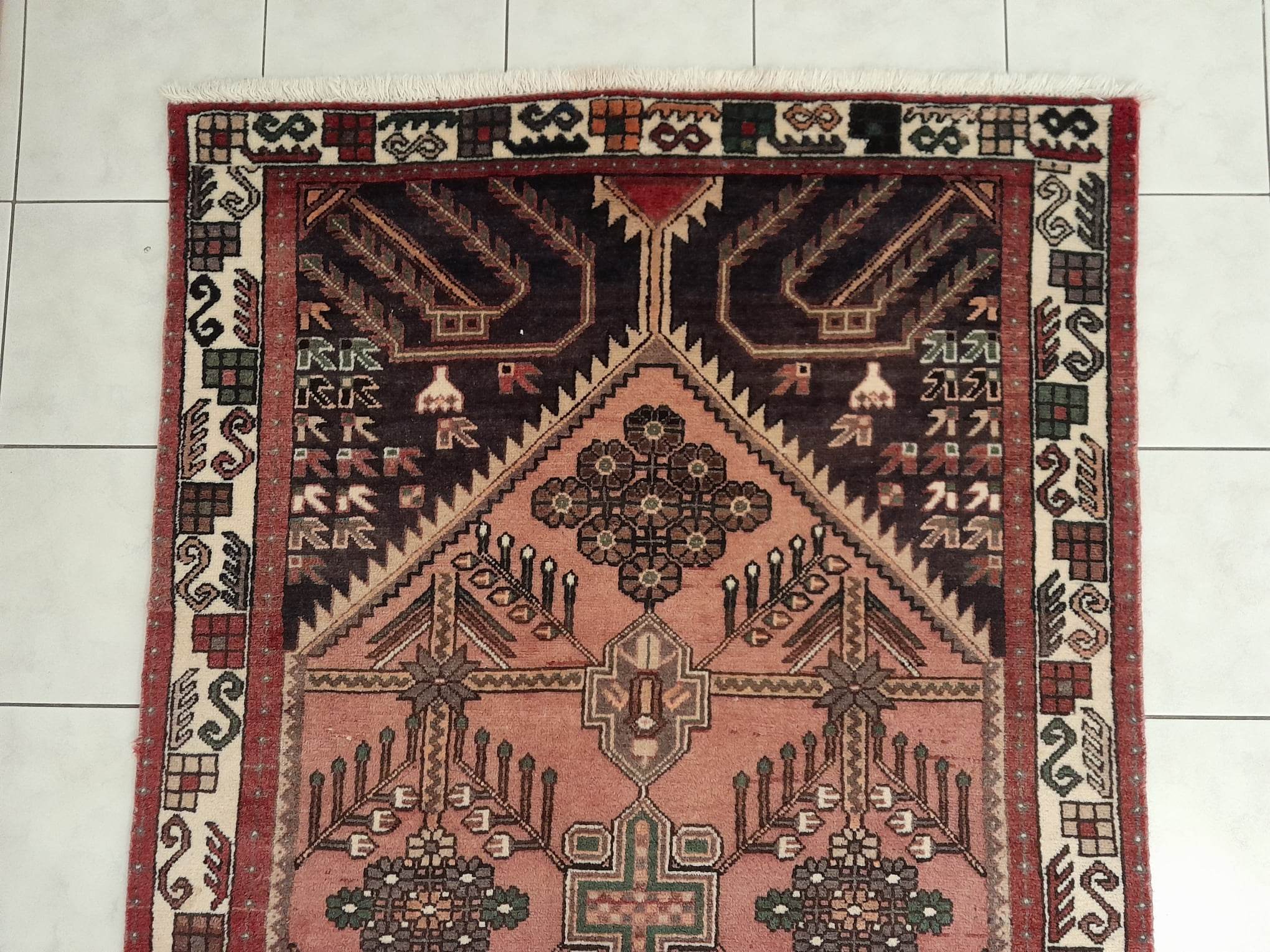 Handmade Persian Hamadan rug 215x130cm