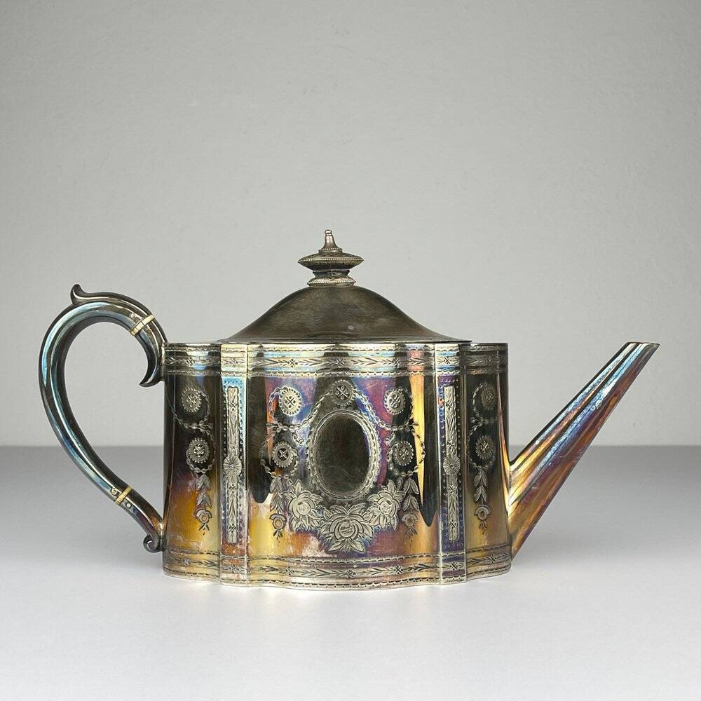 Antique silver-plated coffee and tea service by Elkington & Co, 1880s, set of 4.
