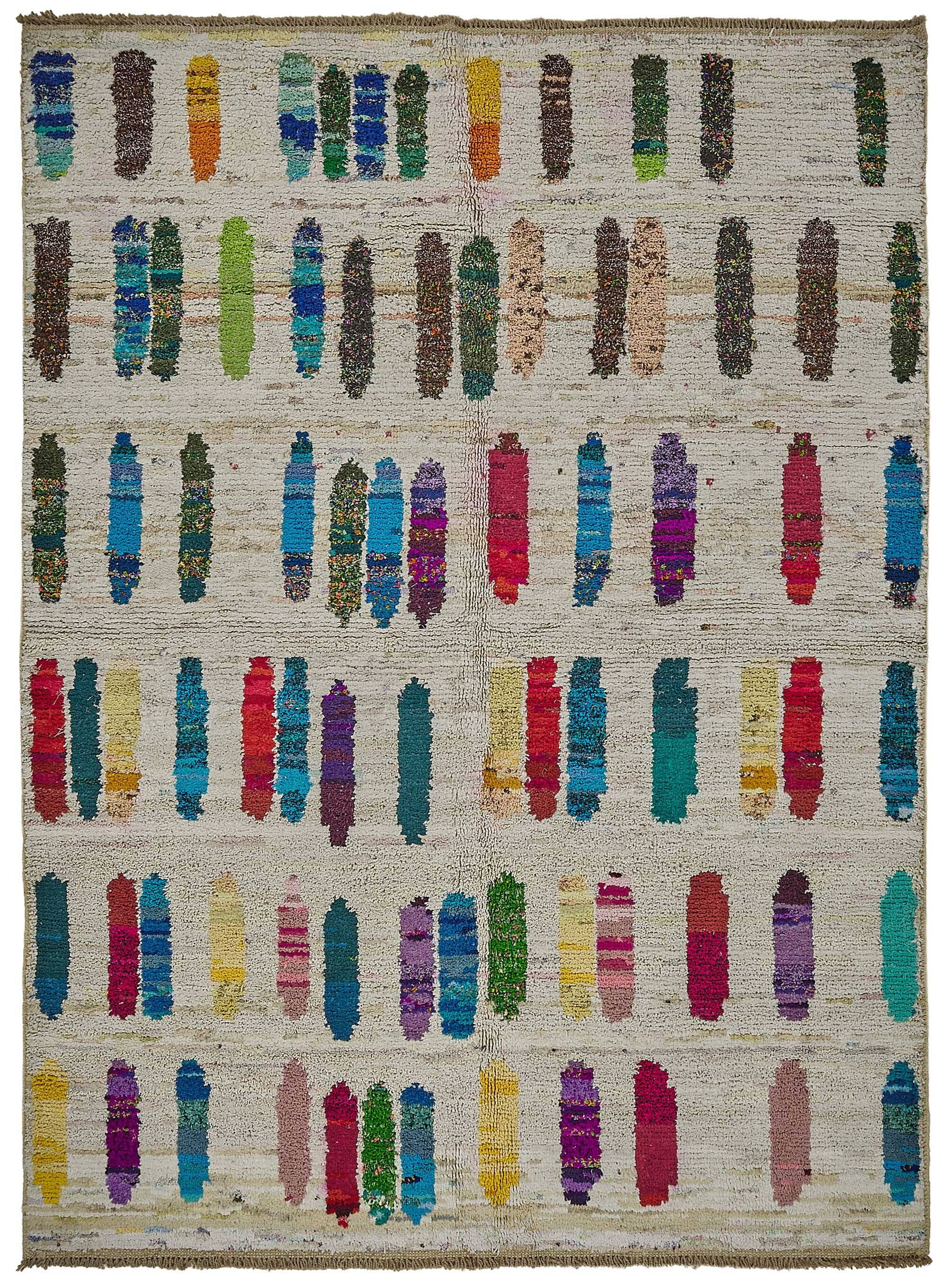 Tapis boho recyclé turc fait main 206 cm x 283 cm