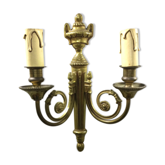 Louis XVI style bronze wall lamp with 2 lights
