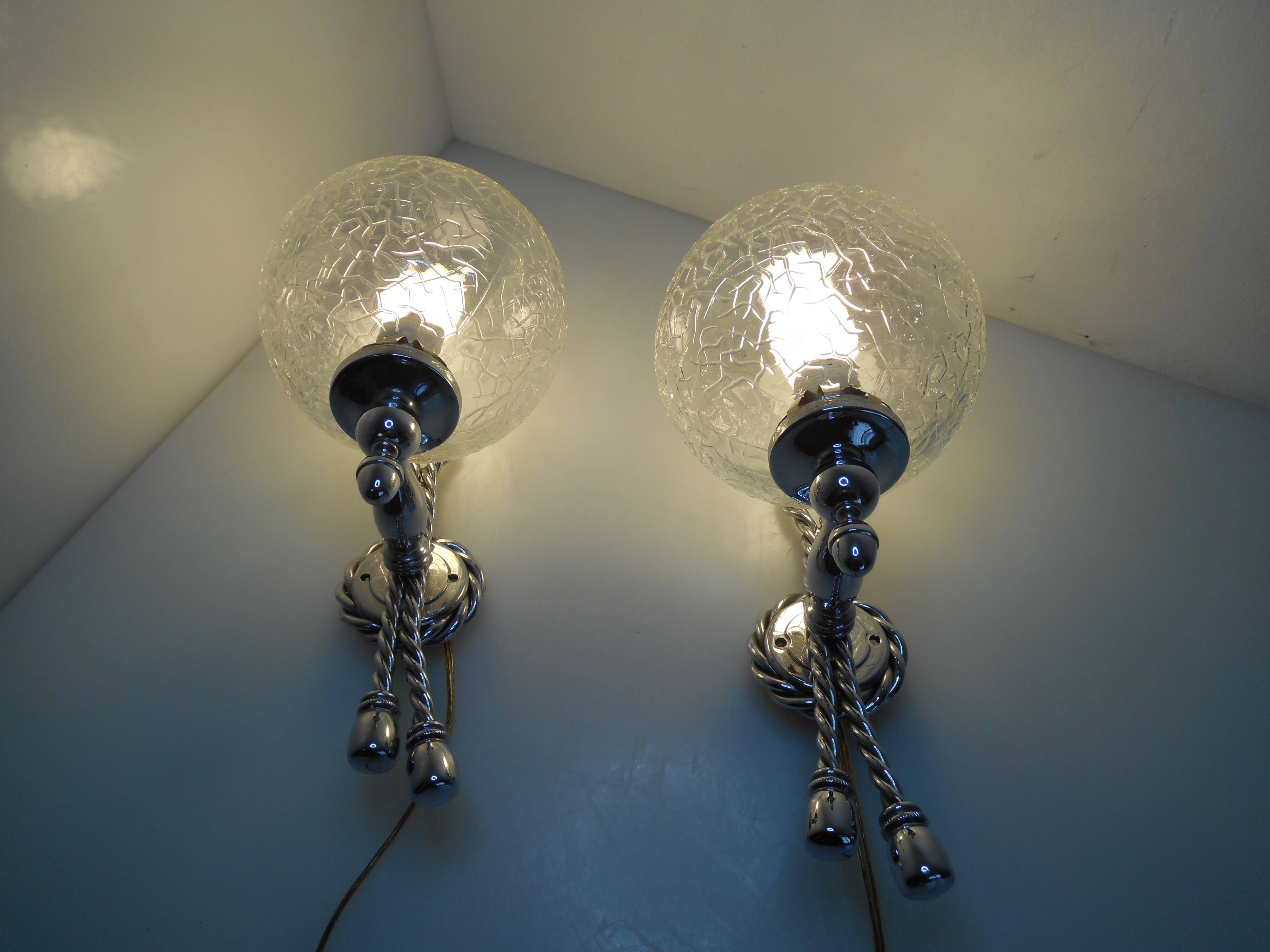 Paire d'appliques boules murales style vintage