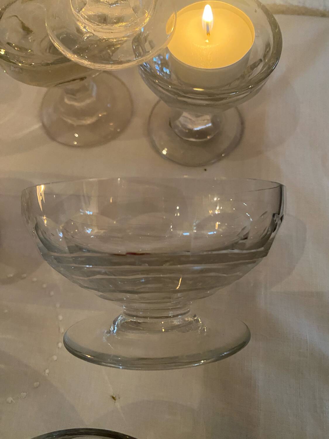 Set of 2 Baccarat crystal champagne glasses