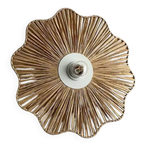 Applique fleur en raphia